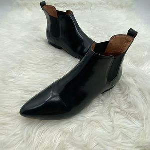 Madewell Nico Black Leather Sleek Point Toe Ankle Bootie Size 8.5